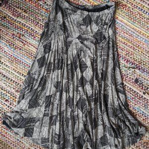 Marimekko Black and White Drop Waist Stretch Skirt